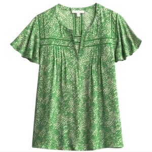 Daniel Rainn Blouse Green with White Speckles Size Large